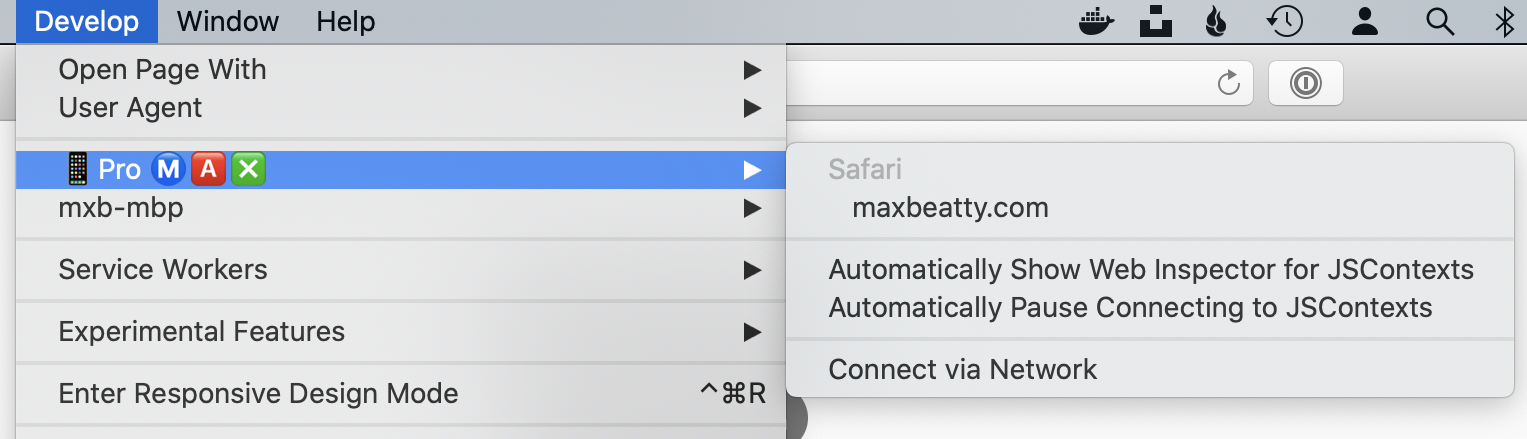 Select the page on your iPhone to inspect